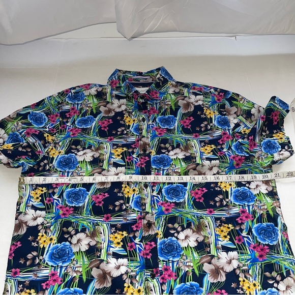Denim & Flower Ricky Singh Shirt Mens Medium Button Up All Over Flowers - Picture 8 of 8